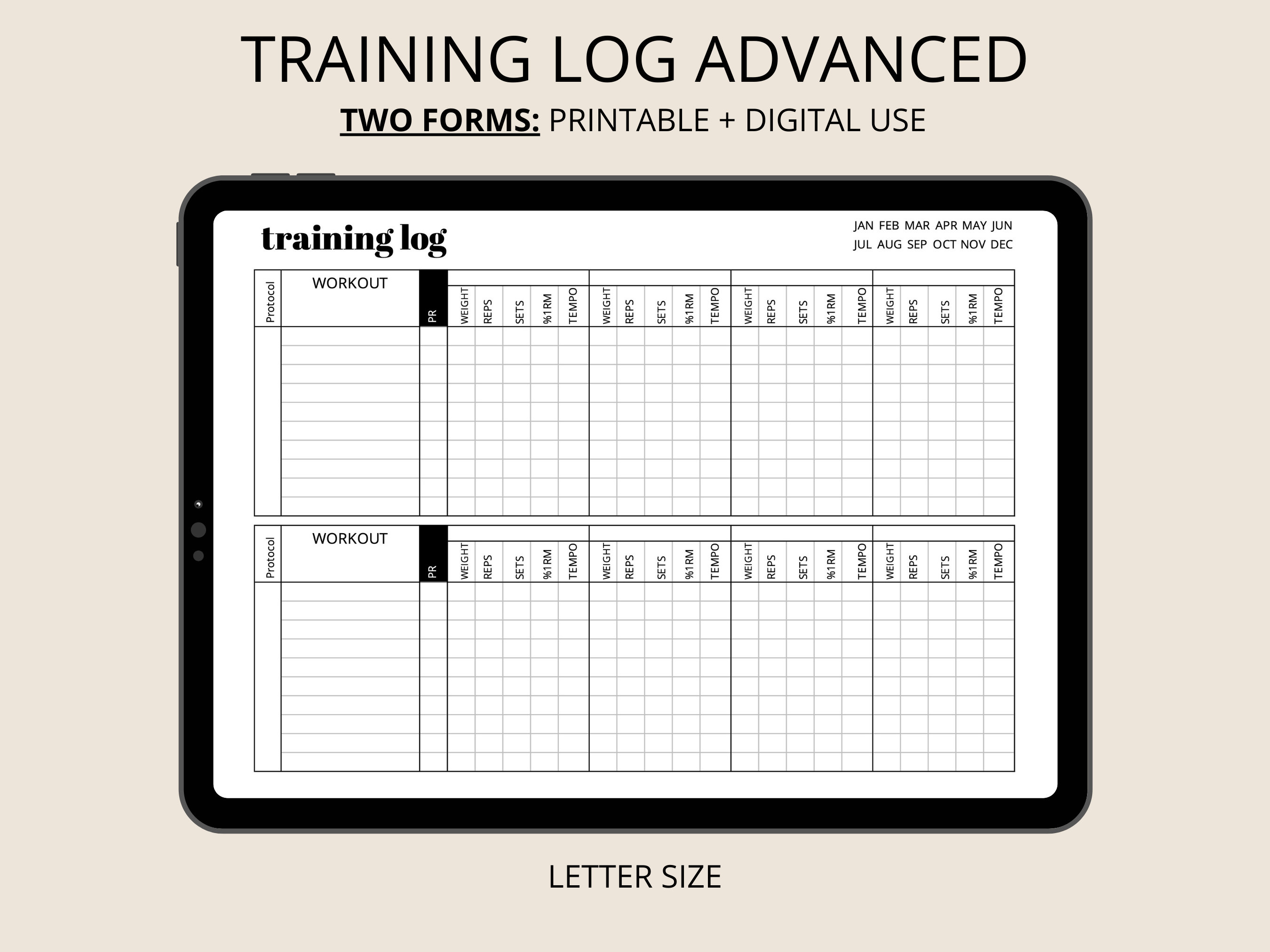 Training Log - Weight Training Log, Exercise Journal, Gym Log ...