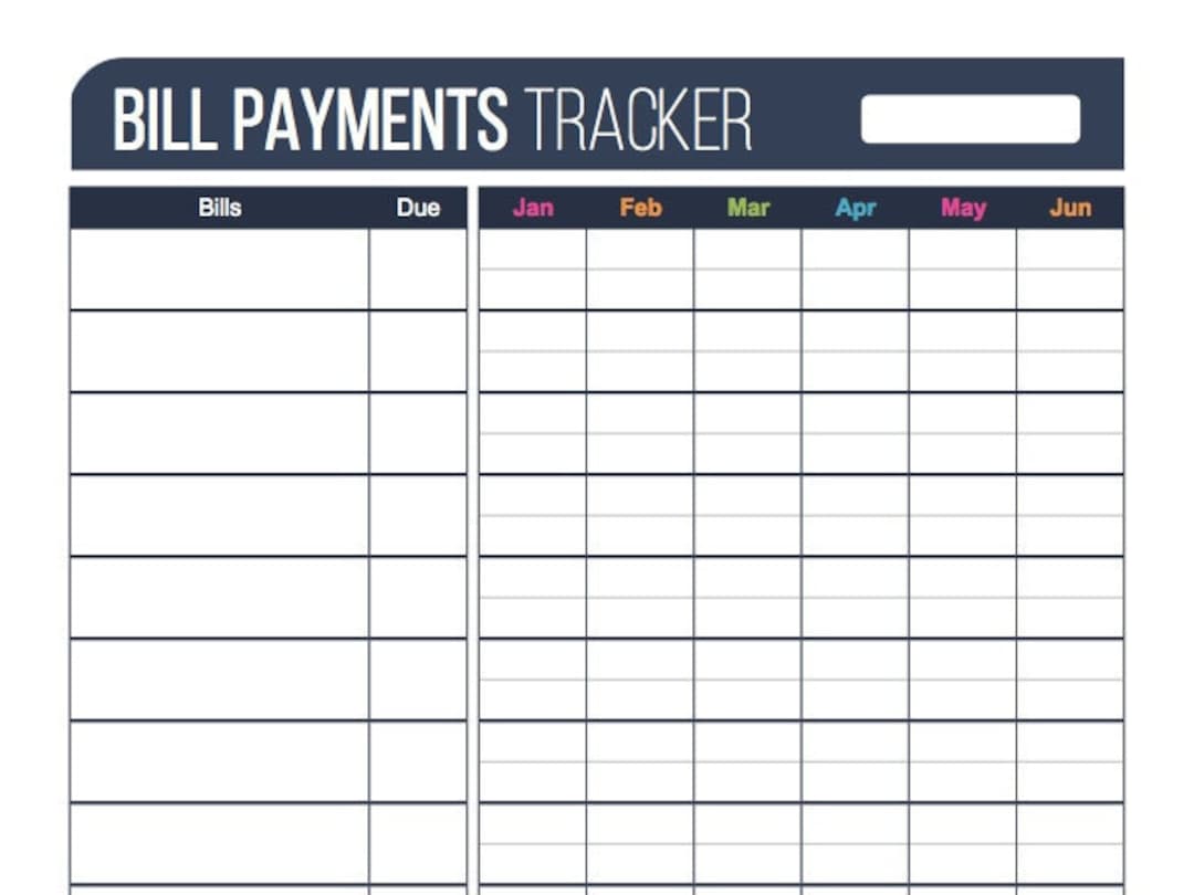 Bill Payments Tracker Plus Printable PDF, Fillable PDF, Personal ...