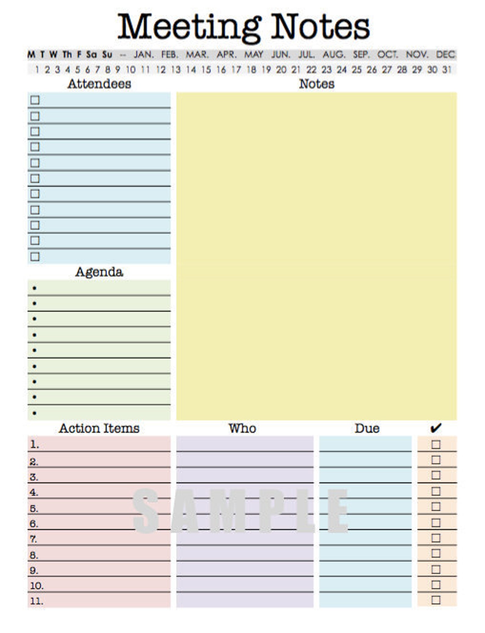 Organized Notes Template