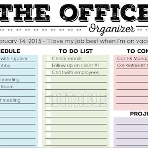 The Office Organizer Planner Page Work Planner Office - Etsy Canada