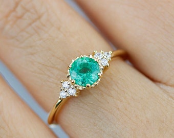 Emerald and diamond engagement ring, engagement ring, engagement ring emerald, emerald and diamond ring, alternative engagement ring