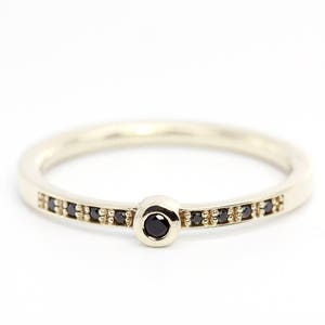 Black Diamond Ring, Dainty Ring, Engagement ring, Simple Engagement Ring, Dainty Engagement Ring, Delicate Ring, Stackable Ring, Simple Ring