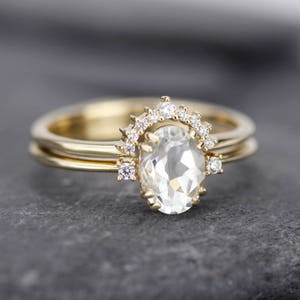 engagement ring, cluster ring, minimal ring, white diamonds, wedding ring diamonds, white topaz ring, oval engagement ring, delicate ring image 2