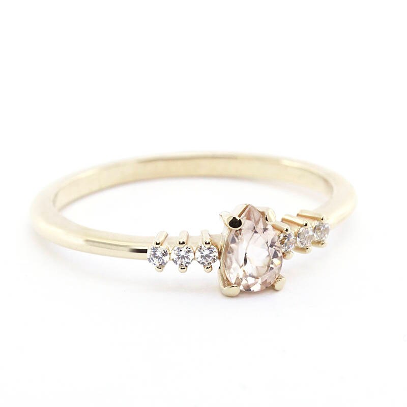 Morganite Engagement Ring Morganite and Diamonds Ring - Etsy