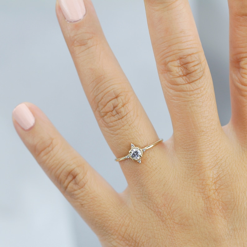 engagement ring, Diamond ring, dainty engagement ring, simple ring, minimal ring, promise ring, delicate ring, anniversary ring image 5