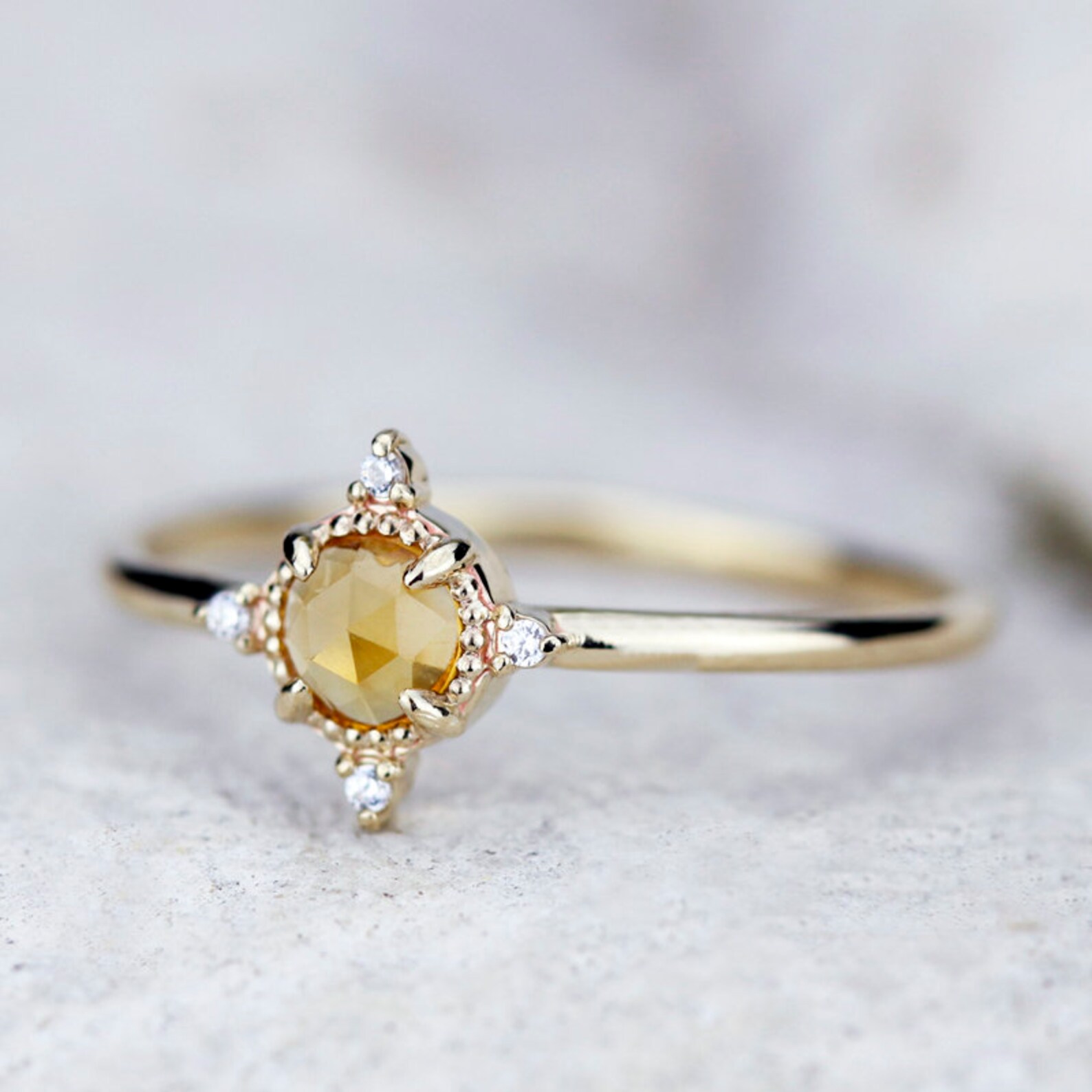 Delicate Engagement Ring Diamond Ring Minimalist Engagement - Etsy UK