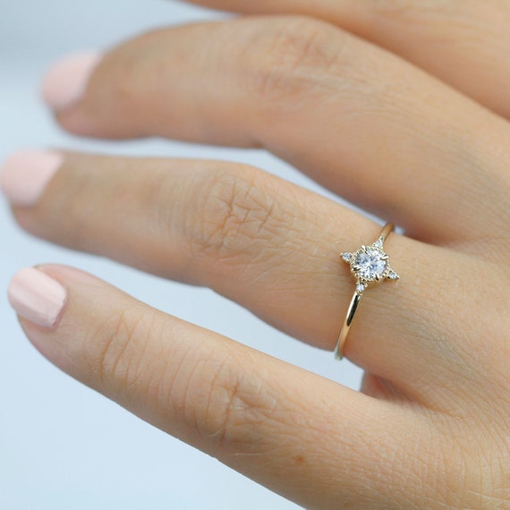 Solid Gold Dainty Diamond Ring | Dainty diamond ring, Cute promise rings,  Gold promise rings