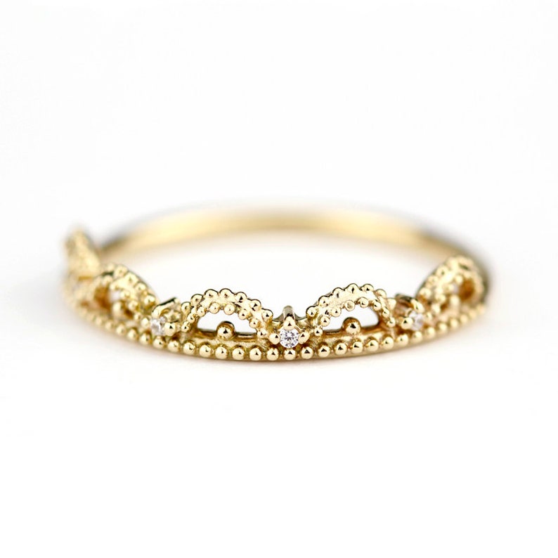 Unique Wedding Ring Filigree Wedding Band Engagement Ring Etsy