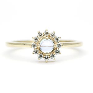 Blue Topaz Ring Engagement Ring Blue Topaz Ring,Gold Diamond Ring,December Birthstone Ring,GemstoneRing, Promise Ring,18K yellow Gold