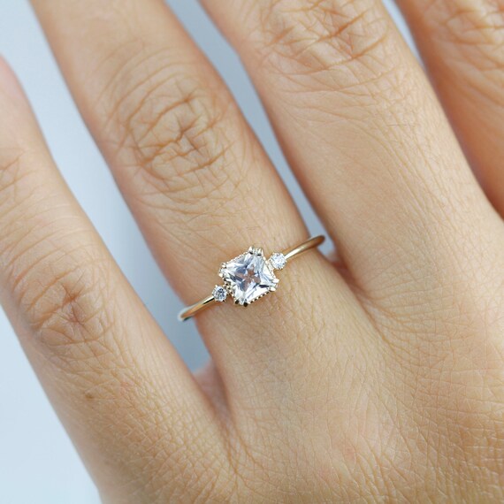 Dainty princess cut engagement rings sale