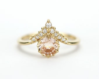 morganite engagement ring, engagement ring morganite and diamonds, diamond engagement ring, minimalist ring engagement