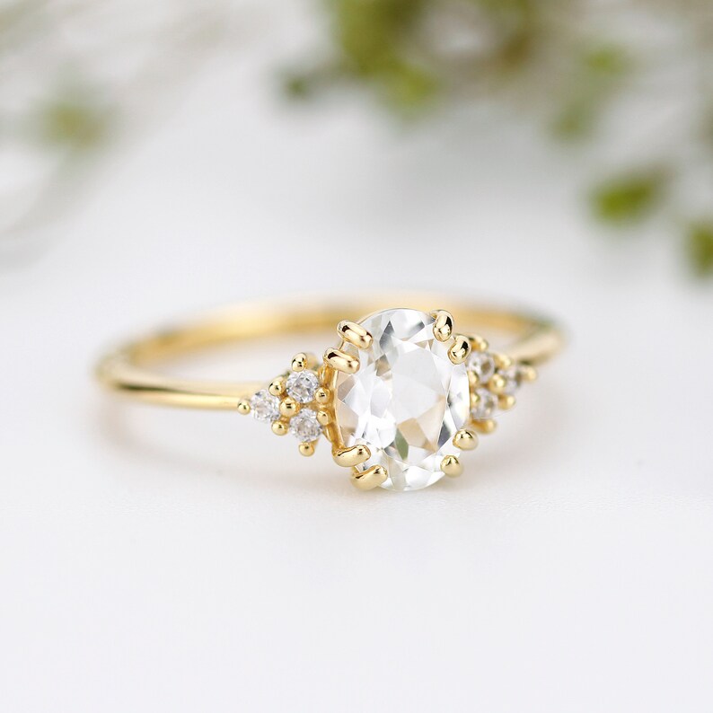 Delicate Engagement Ring Simple Engagement Ring Oval - Etsy