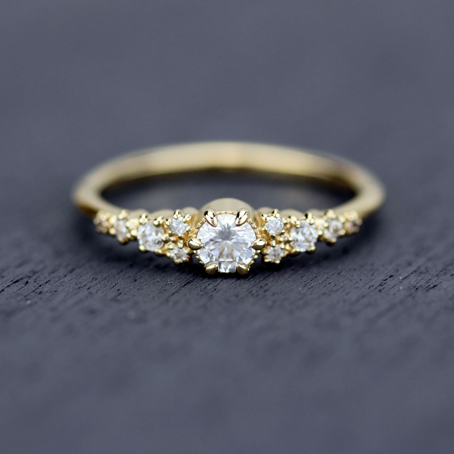 Engagement Ring White Diamonds Simple Engagement Ring Etsy