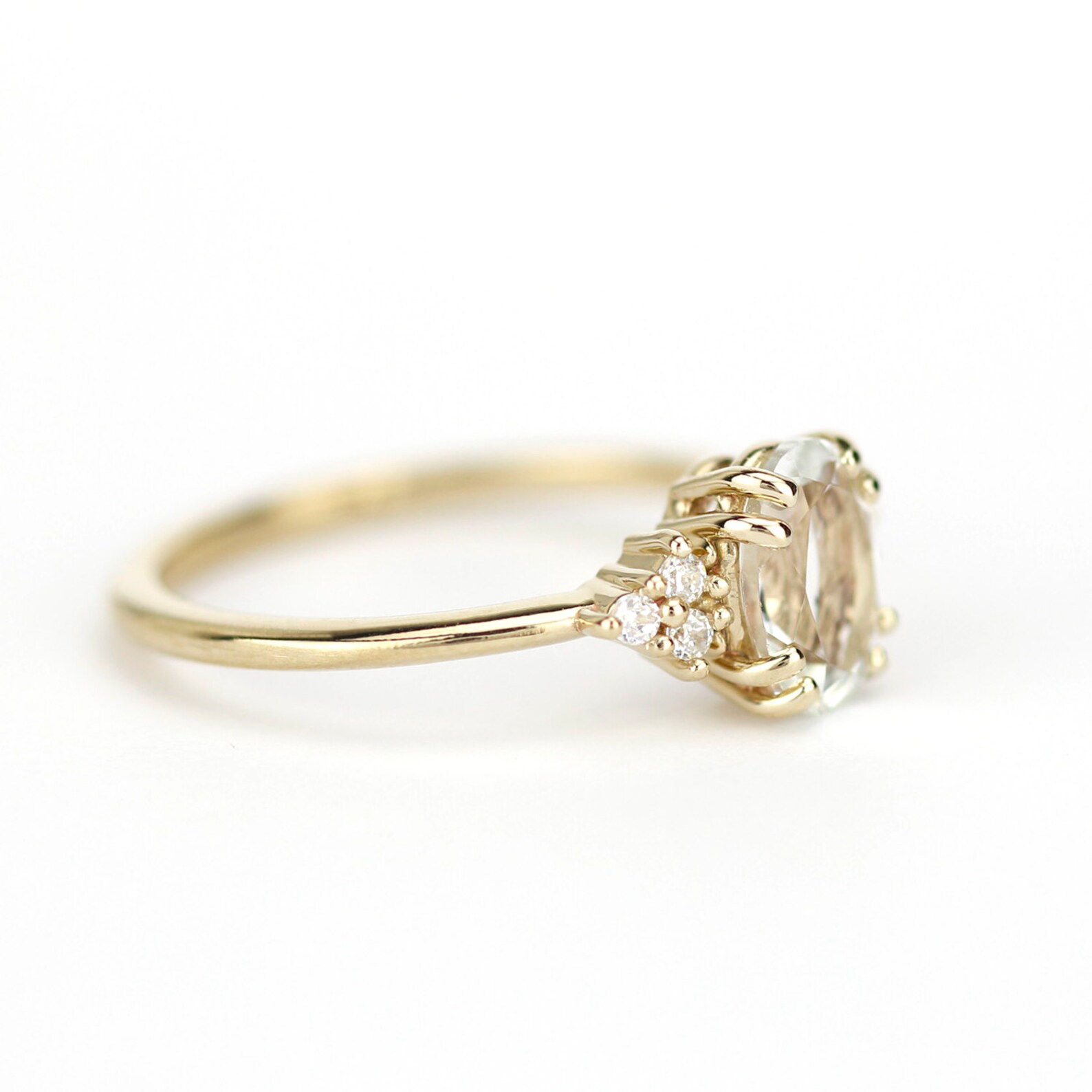 Delicate Engagement Ring Simple Engagement Ring Oval - Etsy