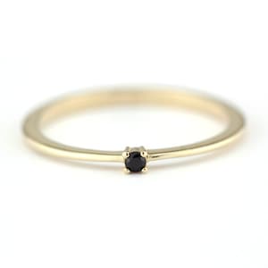 Black Diamond ring, Engagement Ring, Diamond Ring, Gold Ring, Promise Ring, Black Diamond Band, Unique Engagement Ring, Solitaire Ring