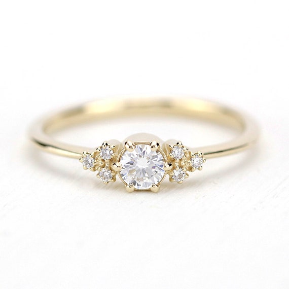 Simple engagement rings etsy discount