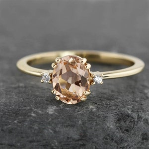 Engagement Ring Morganite, Morganite Engagement, Morganite Gold Ring, Morganite Cluster, Engagement Ring, Promise Ring, Morganite ring