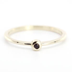 Black Diamond Ring, Engagement Ring, Stackable Ring, Thin Modern Ring, Promise Ring, Thin Gold Ring, Dainty Gold Ring, Minimalist Ring, Gold