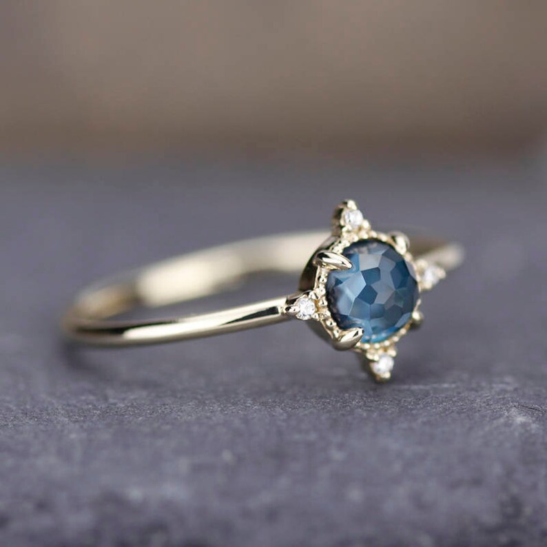 Engagement Ring Blue Topaz Engagement Ring London Blue Topaz Etsy