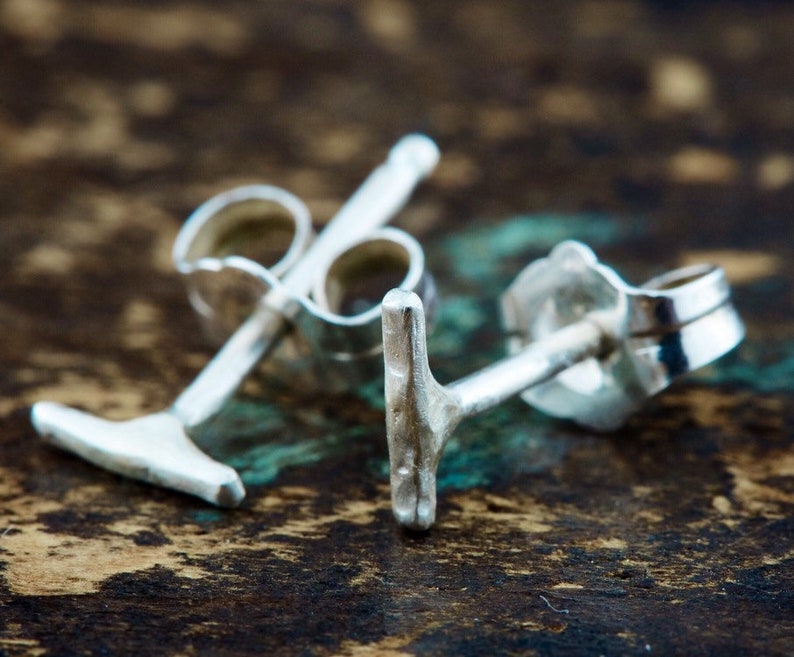 tiny silver twig bar studs \u2022 Sterling Silver tiny studs \u2022 Sterling Silver earrings \u2022 minimalist \u2022 tiny studs \u2022 tiny earrings \u2022 hippie \u2022 boho