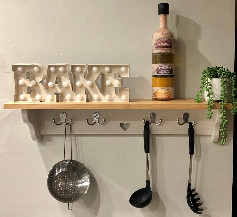 shabby chic coat hooks with shelf
