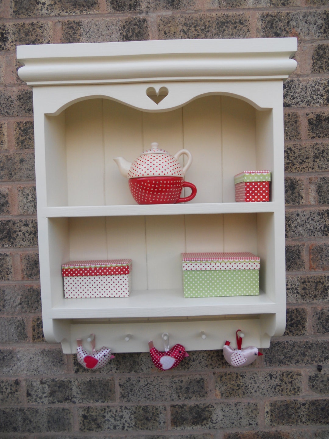 Shabby Chic Wall Unit Handmade Wall Mounted Storage Shelf Etsy Canada