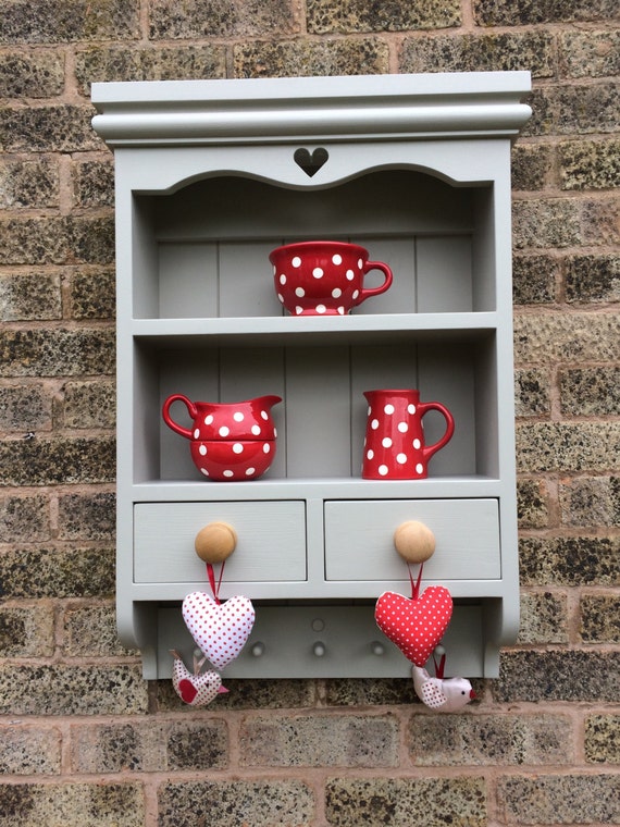 Wall Unit With Drawers Farmhouse Shelf Storage Kitchen Shelves Etsy