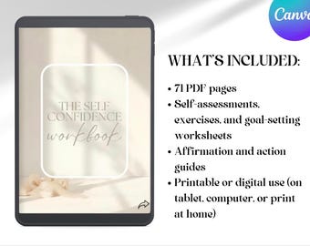 Self Confidence workbook| Mental Health, Self Growth (Digital Download)