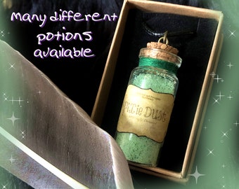 Potion bottle necklaces