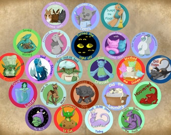 Reward Stickers / pack of 10 / two sizes / matte or glossy