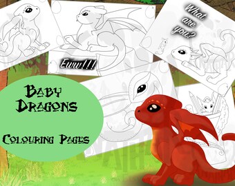 Dragon Coloring Pages / 5 Páginas / Descarga Digital
