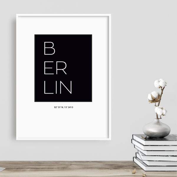Poster, Spruch, Berlin, Stadt, Art Print, Deutschland, Geschenk, Papier, Hauptstadt, Umzug, Heimat