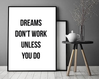 Poster Dreams, Poster Motivation, Poster Self-Confidence, Poster Sayings, Poster Black and White, Poster Office, Scandinavian Poster