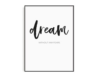 Poster Dreams, Poster Self-Confidence, Inspiring Poster, Poster Sayings, Scandinavian Poster, Poster Love, Poster Bedroom