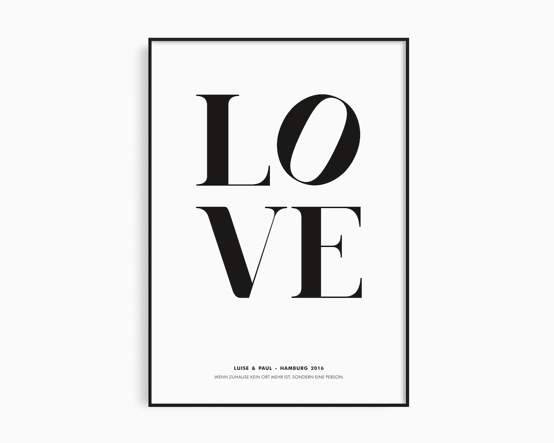 Poster Liebe, SchwarzWeiss Poster, Geschenk für Paare, Poster