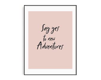 Poster Adventure, Poster Travel Selust, Poster Wanderlust, Poster Motivation, Poster Quote, Poster Sayings, Poster Pink, Scandinavian Poster