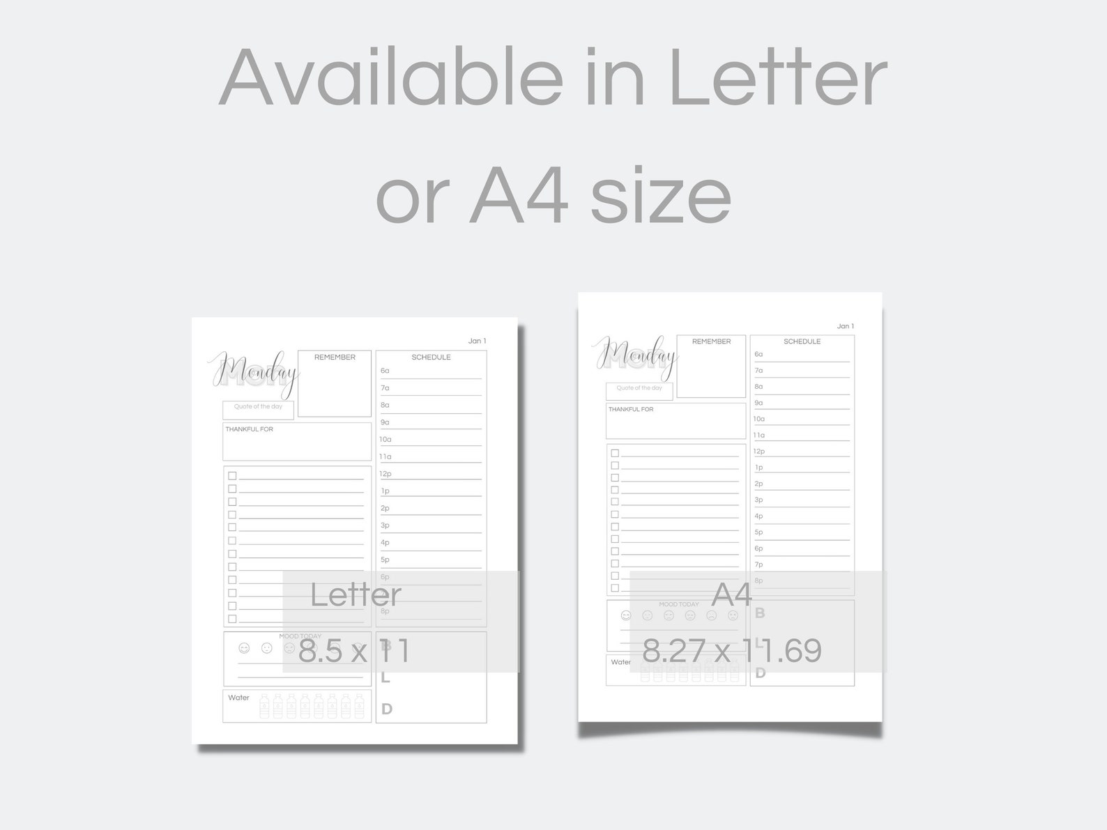 Daily Planner Template Day Planner Schedule CANVA Editable Etsy