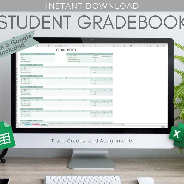 Homeschool Gradebook Spreadsheet - Etsy