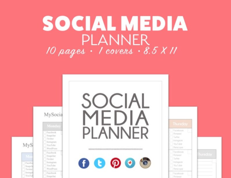 Social Media Planner Calendar Calendar Tracker Pdf Download Etsy - image 0