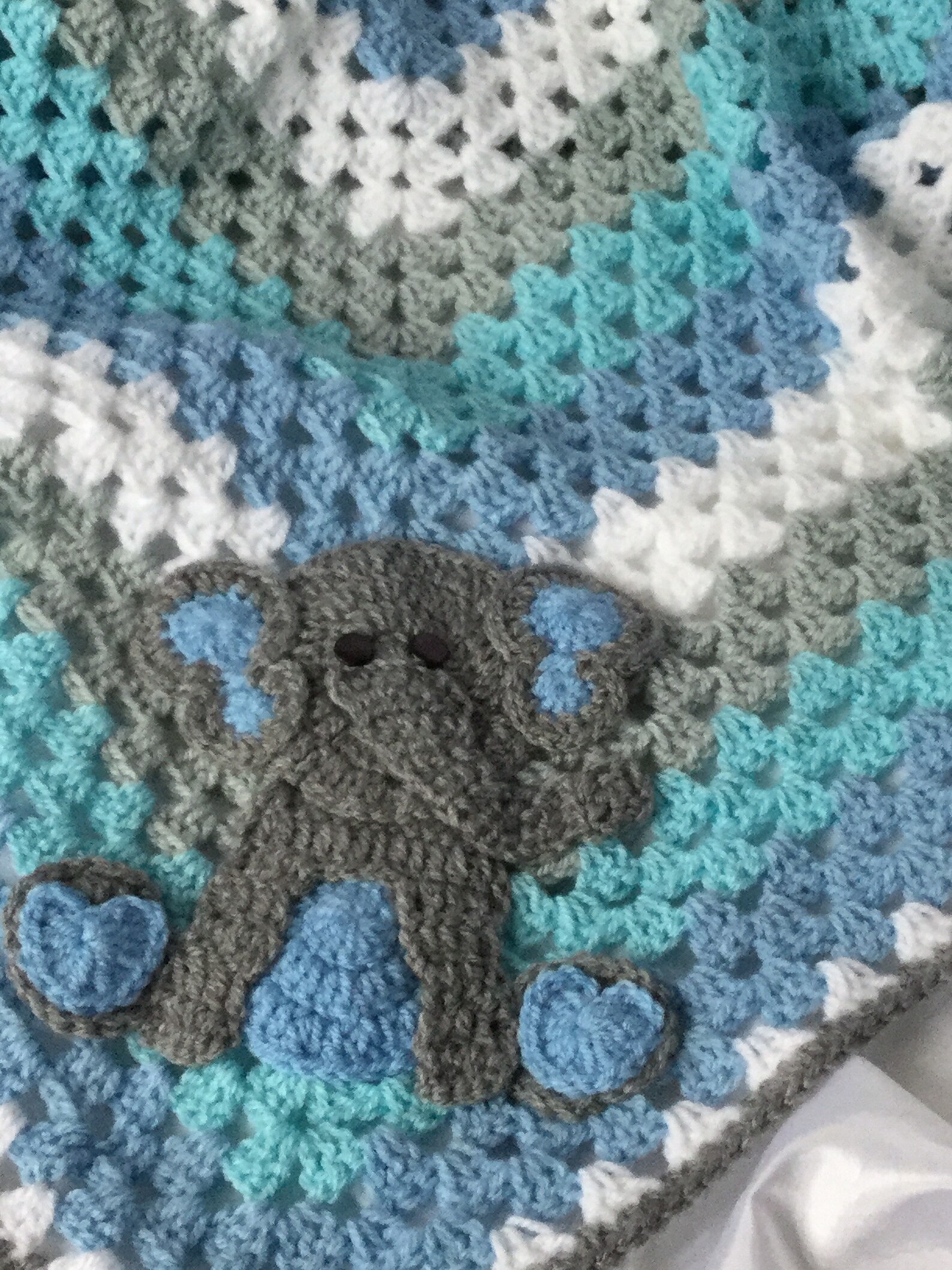 Crochet Elephant Baby Blanket Elephant Baby Blanket Crochet Etsy