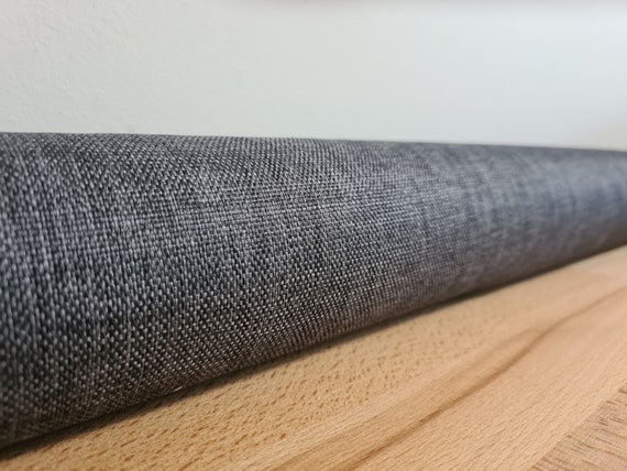 Charcoal Woven Fabric Draft Stopper: Eco-Friendly Door Snake. Breeze blocker.