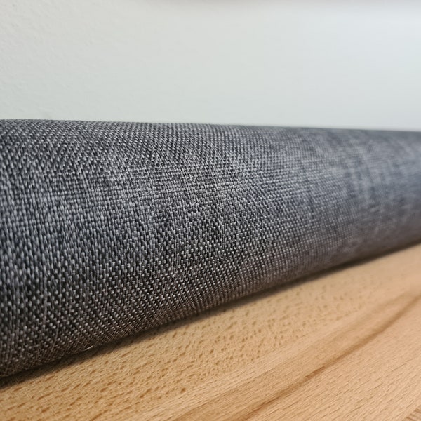 Charcoal. woven fabric draft Stopper. Door or window snake. Draught excluder. home accessory. eco friendly energy saver. decorator weight.