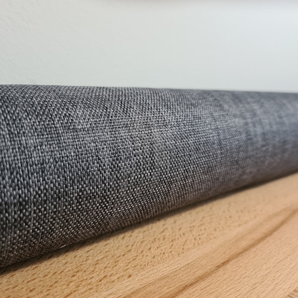 Charcoal Woven Fabric Draft Stopper: Eco-Friendly Door Snake. Breeze blocker.