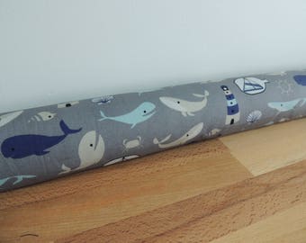 Door draft Stopper. Door or window snake. Draught excluder. House and home accessory.eco friendly energy saver. nautical print draft stopper