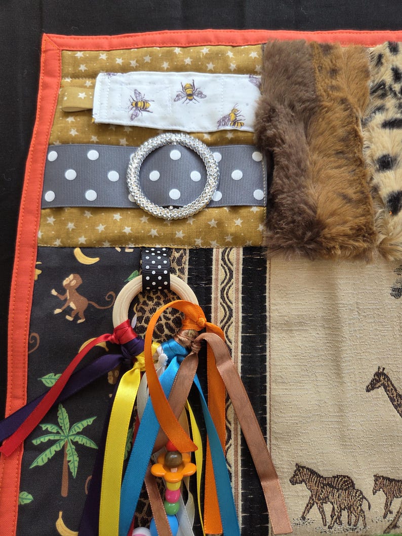 Restless Activity Sensory Fidget Quilt: Dementia Activity Mat for Restless Hands. African ...