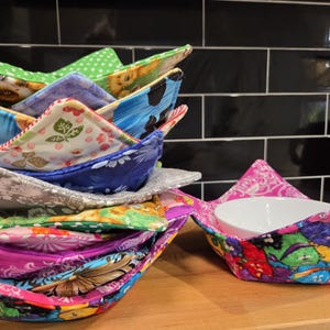 Reversible Bowl Cozy: Quilted Cotton, Microwave Safe