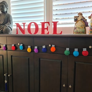 Felt Christmas Lights Garland: Colorful Xmas Tree Decoration