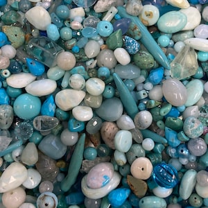 Gemstone, Crystal, Pearl & Glass Mix in Shades of Turquoise