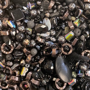 Gemstone, Crystal, Pearl & Glass Mix in Shades of Black