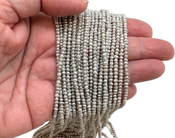 Small Pearls Freshwater average 3 x 2.5 mm +/-  strands Center Drilled -Jewelry Design | Beads | Freshwater Pearls | Jewelry Supply